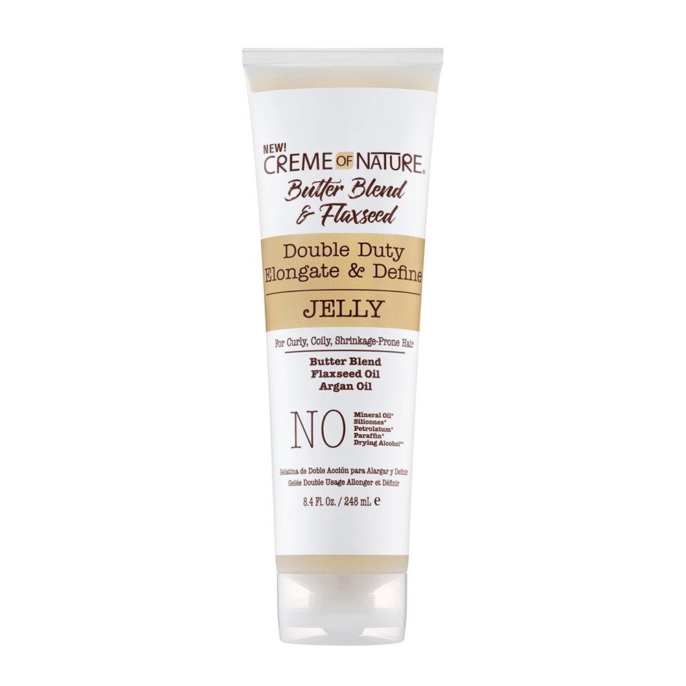 Creme of Nature Butter Blend and Flaxseed Double Duty Elongate and Define Jelly, 8.4 Oz